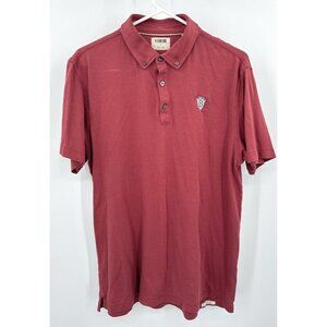 Linksoul Tempus Fugit Men's Golf Polo Shirt Brown Cotton Size L